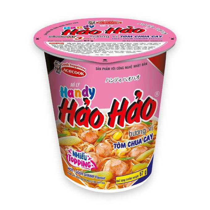 Hao Hao Instant Noodles Spicy Sour Shrimp Cup 67g x24